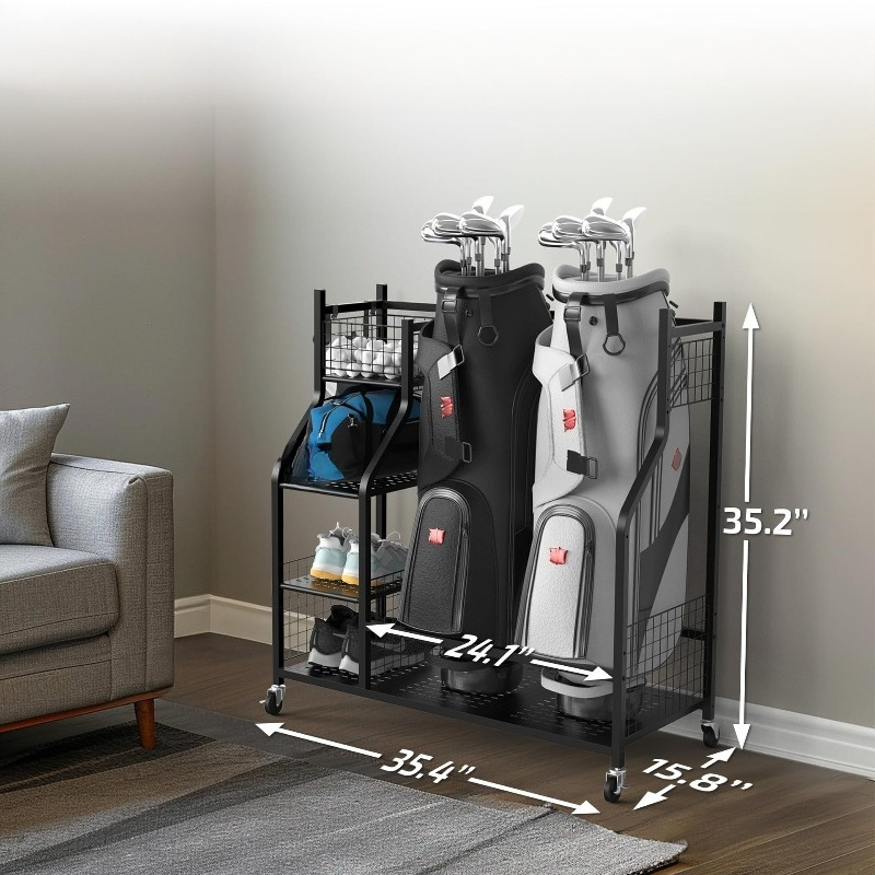 Golf Equipment Manufacturers - رف تخزين حقائب الجولف، حامل عرض